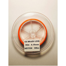 Шнур BRAID LINE X4 Orange 7,9 кг 200 м 0,1 мм
