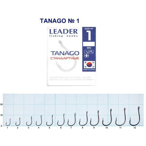 Гачок Leader Tanago  BN  №  1 (9 hooks)