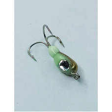 Мормишка вольфр. Start Fishing Чортик Світлонакопич+Swarovski гач.№20 Gold 2,5 мм 0,2 г 091-025-10