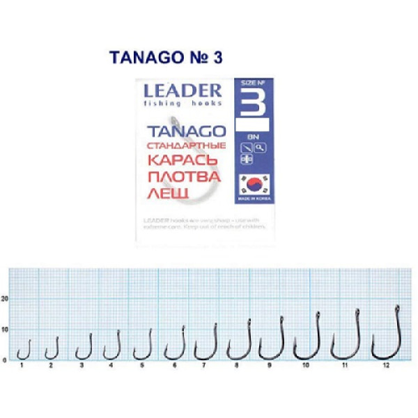 Гачок Leader Tanago  BN  №  3 (9 hooks)