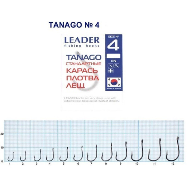 Гачок Leader Tanago  BN  №  4 (9 hooks)