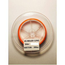 Шнур BRAID LINE X4 Orange 19,7 кг 200 м 0,24 мм