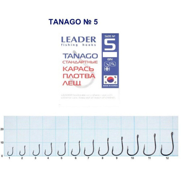 Гачок Leader Tanago  BN  №  5 (9 hooks)