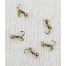 Мормишка вольфр. Start Fishing Пуголовок гач.№18 з ланцюжком Gold+Cu 2.4* 2,5 мм 0,3 г 048-022-1