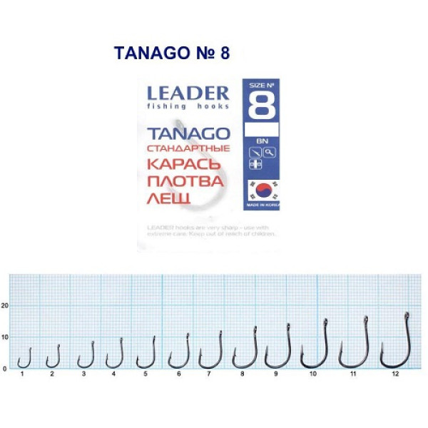 Гачок Leader Tanago  BN  №  8 (9 hooks)