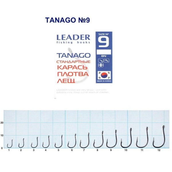 Гачок Leader Tanago  BN  №  9 (9 hooks)