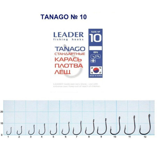 Гачок Leader Tanago  BN  № 10 (9 hooks)