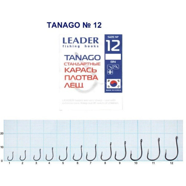 Гачок Leader Tanago  BN  № 12 (8 hooks)