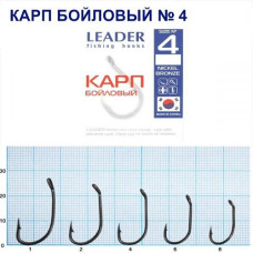 Гачок Leader Короп бойловий BN № 4 (6 hooks)
