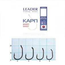 Гачок Leader Короп бойловий shot BN № 1 (4 hooks)