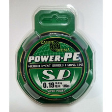 Шнур Carpe Diem Power PE dark green 15,3 кг 115 м 0,19 мм