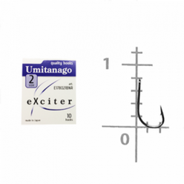 Гачок eXciter model  Umitanago     № 2  (10 hooks)