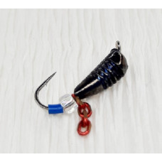 Мормишка вольфр. Start Fishing Банан із насічками гач.№18 Black з ланцюжком 2,5 мм 0,3 г 024-025-1