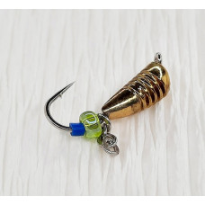 Мормишка вольфр. Start Fishing Банан із насічками гач.№18 Gold з ланцюжком 2,5 мм 0,3 г 024-025-1