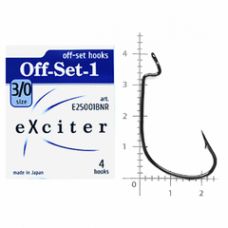 Гачок eXciter model  Off-Set - 1    № 3/0  (4 hooks)