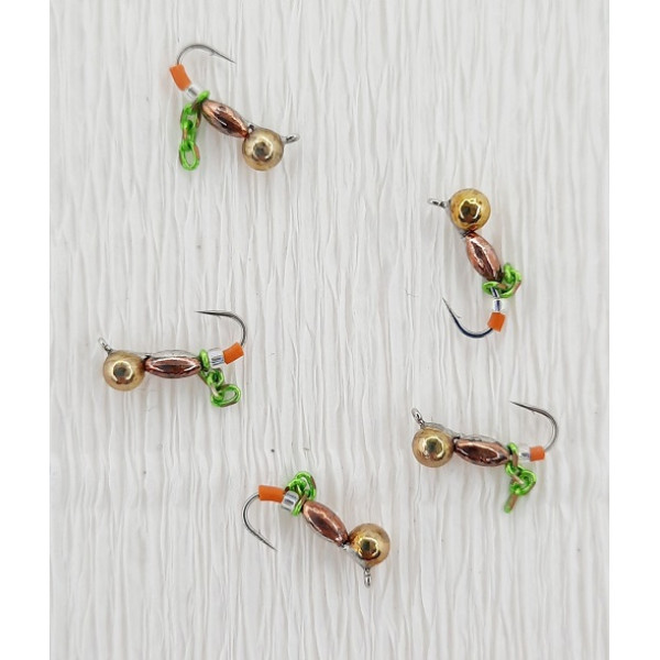 Мормишка вольфр. Start Fishing Пуголовок гач.№16 з ланцюжком Gold+Cu 3* 2,4 мм 0,4 г 048-032-1