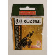 Вертлюг BratFishing rolling swivel №4 (35kg)