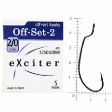 Гачок eXciter model  Off-Set - 2    № 2/0  (5 hooks)