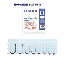 Гачок Leader Бараний ріг BN № 8 (9 hooks)