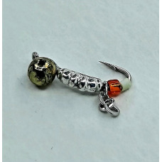 Мормишка вольфр. Start Fishing Пуголовок-личинка гач.№18 Gold+Silver ланц. 2.5* 10 мм 0,4 г 049-021-