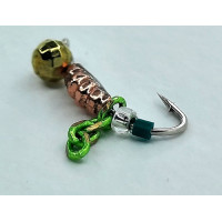 Мормишка вольфр. Start Fishing Пуголовок-личинка гач.№18 Gold+Cu ланцюжок 2.5* 10 мм 0,4 г 049-021-1