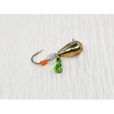 Мормишка вольфр. Start Fishing Крапля з вушком гач.№ 16 Gold ланцюжок 3 мм 0,4 г 016-030-1