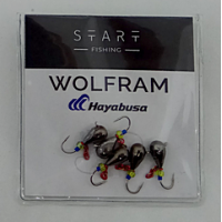 Мормишка вольфр. Start Fishing Крапля з вушком гач.№ 14 Black ланцюжок 4 мм 1 г 016-040-1