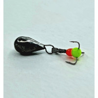 Мормишка вольфр. Start Fishing Крапля з трійником гач.№18 Black 4 мм 1 г 060-040-1