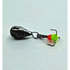 Мормишка вольфр. Start Fishing Крапля з трійником гач.№18 Black 4 мм 1 г 060-040-1