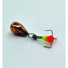 Мормишка вольфр. Start Fishing Крапля з трійником гач.№ 18 Cu 4 мм 1 г 060-040-1
