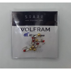 Мормишка вольфр. Start Fishing Пуголовок гач.№16 Gold+Silver CAT eye 3* 2,4 мм 0,4 г 048-032-1