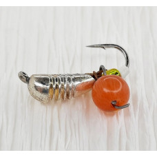Мормишка вольфр. Start Fishing Банан із насічками гач.№16 Silver CAT eye 3 мм 0,4 г 024-030-1