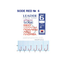 Гачок Leader Sode  Red  №  6 (6 hooks)