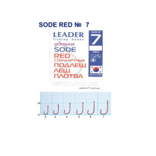Гачок Leader Sode  Red  №  7 (6 hooks)